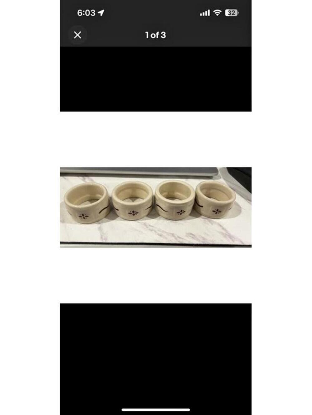 Longaberger Baskets Traditional Red Napkin rings set of 4